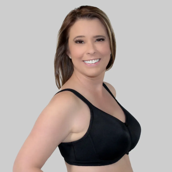 Cooling microfiber bra with foam cups and Power Mesh support.