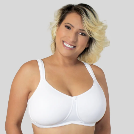 Cooling microfiber bra with foam cups and Power Mesh support.