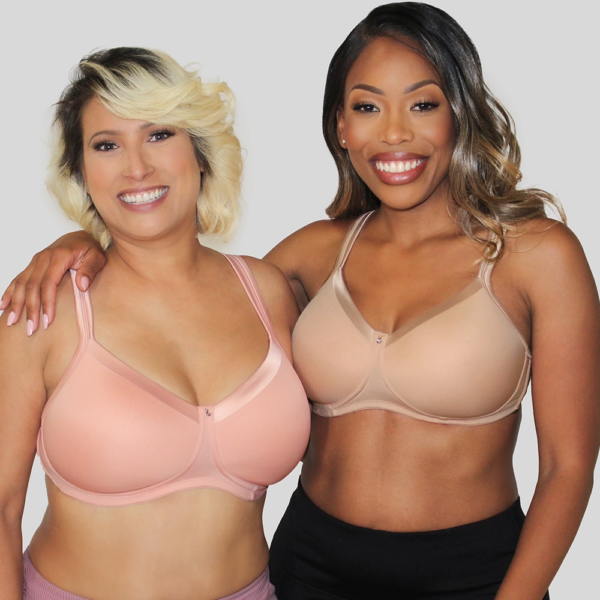 Seamless T-shirt bra with satin trim for a smooth look.