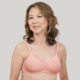 Seamless T-shirt bra with satin trim for a smooth look.