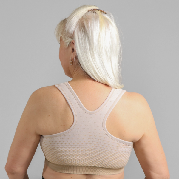 Front-closing wire-free Active Bra with racerback.
