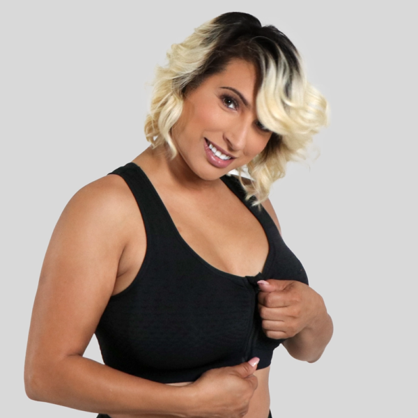Front-closing wire-free Active Bra with racerback.