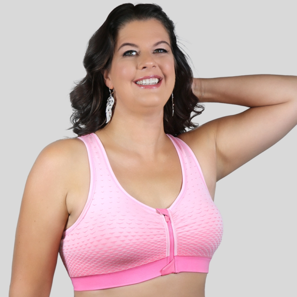 Front-closing wire-free Active Bra with racerback.
